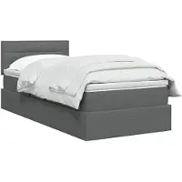 vidaXL LED opbergbed met matras Donkergrijs 100 x 200 cm Stof