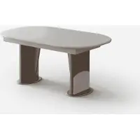 JVmoebel Ontwerp eettafel, ovaal, uitschuifbaar, beige, modern, voor het eten, voor de eetkamer