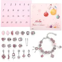 OEM Adventskalender met sieraden, 2026, 24 stuks, roze, zelf samenstellen