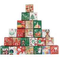 Dripio Adventskalender om zelf te vullen, opvouwbaar, 24 vakken, van papier, voor zelfmaakprojecten