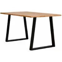 JVmoebel Design eettafel met houten blad en stevig stalen onderstel. Houten tafels