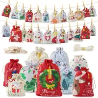 Dripio Adventskalender om zelf te vullen. 24 stoffen zakjes, 2 formaten, met de cijfers 1-24