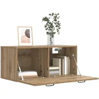 vidaXL Wandkast Muurmontage Artisanaal eiken 80 x 36,5 x 35 cm