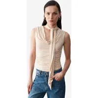 Dilvin Mouwloze Coltrui Jersey Blouse