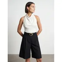 Dilvin Getailleerde Mouwloze Blouse met Ceintuurlijn