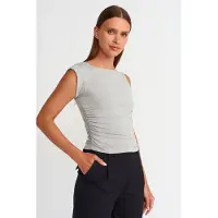 Dilvin Mouwloze Boot-Hals Slim-fit Blouse