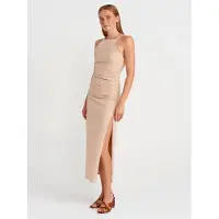 Dilvin Bodycon Halter Midi-jurk Met Splits