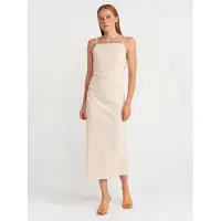 Dilvin Mouwloze Bodycon Midi Jurk