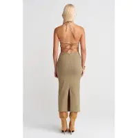 Dilvin Halternekk Bodycon Midi-jurk