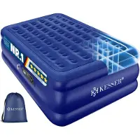 Kesser Luchtbed Opblaasbaar Matras met Ingebouwde Elektrische Pomp Verhoogd Opblaasbaar Matras voor Overnachtende Gasten met Opbergtas en Reparatiekit - Enkel Blauw
