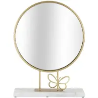 Kendra Home Butterfly tafelspiegelvan goud ijzer met marmeren voet