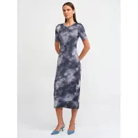 Dilvin Tie-Dye Bodycon Midi Jurk