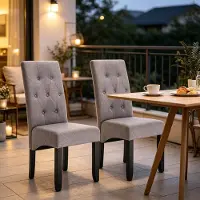 Kein Hersteller Woonkamerstoelen, keukelstoelen, eetkamerstoelen, wachtkamerstoelen, slaapkamerstoelen (kaptafelstoelen) met hoge rugleuning (alleen 2 stuks), lichtgrijs