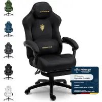 Kein Hersteller Ergonomische gamingstoel met lendensteun, fluweelbekleding, dikke vulling, voetsteun, verstelbare armleuningen en een kantelbereik van 160 graden. Kleur: zwart