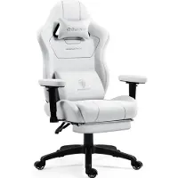 Dowinx Gamingstoel, gestoffeerd, met pocketveringkussens, massage-lendensteun, voetsteun, XXL, ergonomisch, blauw
