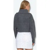 Viorna Dames Korte Geribbelde Rits Cardigan