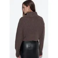 Viorna Dames Korte Geribbelde Rits Cardigan