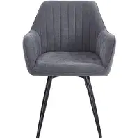 FurniTex K18-FX - Vergaderstoel - Donkergrijze stof - 180° draaibaar - Terugkeerfunctie
