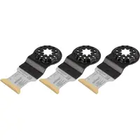 Wolfcraft - 3 Starlock invalzaagbladen voor metaal - Multitool zaagbladen 32 mm - HM TiN - 32 mm snijdiepte - 4230100