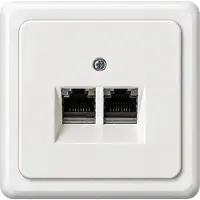 Peha Standard RJ45 CAT6A Wandcontactdoos 2-voudig – Inbouw – Complete Set – Levend wit