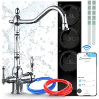 ARI Keukenmengkraan met waterfiltersysteem Retro 2, omgekeerde osmose installatie 800 Gpd met Wi-Fi, mengkraan met twee grepen, chroom, messing, keramische cartridge