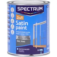 Spectrum 2-in-1 satijnglans verf RAL 7043 750 ml - Verf