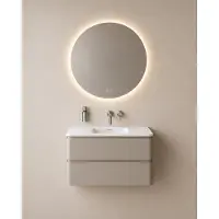 Wiesbaden Lumora Spiegel 80cm Rond LED Met Spiegelverwarming - Glas - Rond - Spiegels, Badkamerspiegels - 8721214114599