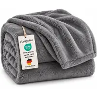 Komfortec Fleece Deken - Met kasjmier gevoel - Plaid - Fleece Plaid - Fleece Dekens - Fleece Deken 240x220 cm – Super Zacht – Grijs