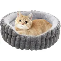 Merkloos Donut Hondent Bed voor Kleine Honden en Katten, Rond en Wasbaar