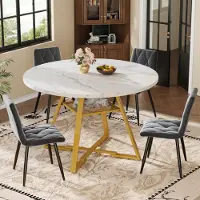 Merkloos Ronde Eettafel van MDF met Metaal