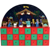 Merkloos Houten Kerst Adventskalender met Scènes