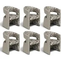 JVmoebel Stuhlgruppe Design Modern Grau Stoff Floral Komfortabel Stabil Edel