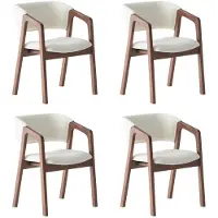 JVmoebel Eetkamerstoel set, gestoffeerde stoel, modern design, wit en bruin, elegant