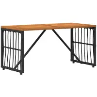 Merkloos Buitentafel van Staal en Poly Rattan 80x40 cm