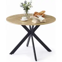 Merkloos Rond Eettafel 100 cm van Hout voor 4-6 Personen