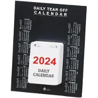 Merkloos Dagelijkse Afbreekbare Bureaukalender 2024 - 12 Maanden Referentie