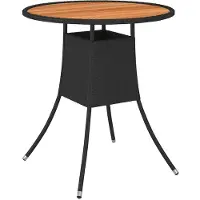 Merkloos Tuin Eettafel Ø 70 cm van Poly Rotan en Acacia Hout
