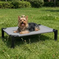 Merkloos Verhoogd Hondenbed - Koelende Mesh, M 90x63x19 cm