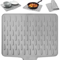 Markenlos Siliconen afdruipmat - Antislip werkbladbeschermer met afvoer - Geschikt voor keukenspoelen - 40 x 32,5 cm