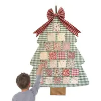 Merkloos Herbruikbare Stoffen Adventskalender in Kerstboomvorm