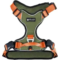 Petlando Hondentuig Olive-Orange met magnetische sluiting - maat- XL 82 – 106