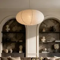 LumenXL Hanglamp Sikara met naturel linnen kap - Ø80cm
