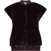 Geisha Gilet Fur Bordeaux Rood dames