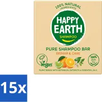 Happy Earth 15 x – Shampoo Bar – 100% Natuurlijk Repair & Care – 70 g - Voordeelverpakking - 15 stuks