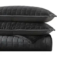 Vera Wang - King Quilt Set, Ultra-Zacht Bedtextiel voor Comfort, 3-delige Set met Kussenslopen (Diamond Black)