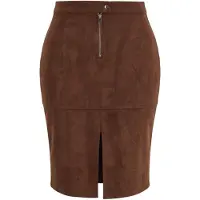 Trendyol Dames Bruin Effen Midi Grote maten Rokken