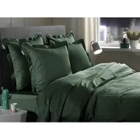 Heckett & Lane Dekbedovertrek Banda Calla Green - 100% Katoen-Satijn - 240 x 200/220 cm