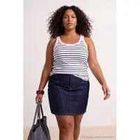 Trendyol Dames Donkerblauw Effen Kort / Mini Basic Kokerrok- rok Grote maten Rokken