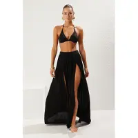Trendyol TRENDYOLMİLLA Dames Zwart Effen Maxi A-lijn Skater Rokken
