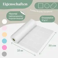 Kesser Vlies Tafelloper Modern - 30 cm x 25 m - afwasbaar en waterafstotend - tafeldecoratie - Wit